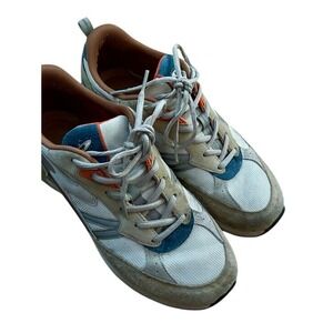 Hoff Men's Beige and Blue Suede Athletic Sneakers - Casual Comfort Size 10